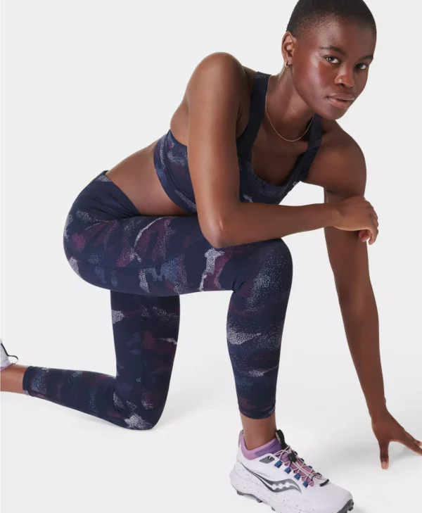 Power 7/8 Gym Leggings Blauwe Camouflageprint - Sweaty Betty Leggings