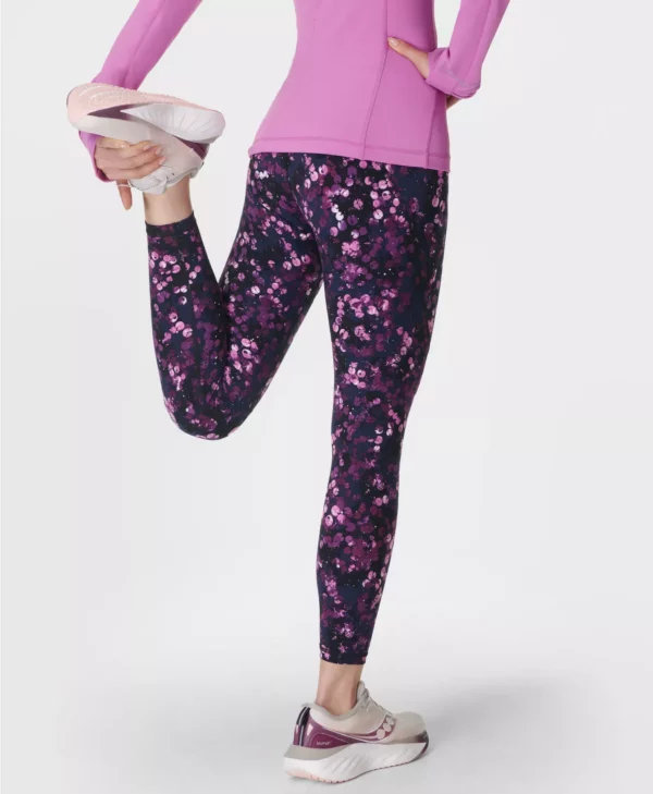 Power Gym Leggings Paarse Waterlelieprint - Sweaty Betty Leggings