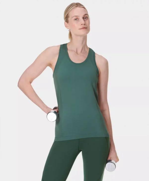Athlete Seamless Workout Tank Top Diepgroen - Sweaty Betty Tops