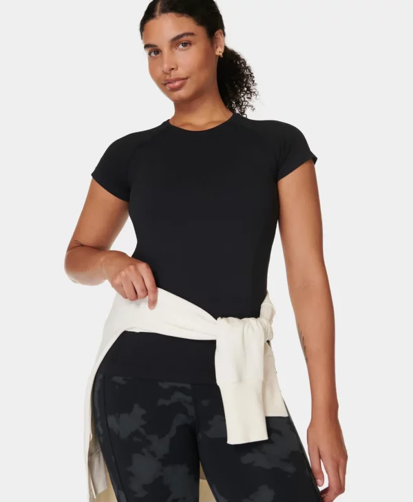 Athlete Seamless Workout T-Shirt Zwart - Sweaty Betty Tops