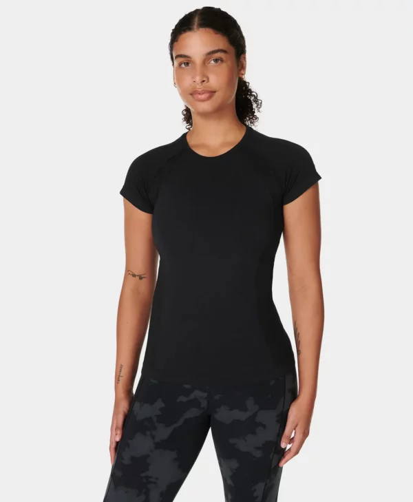 Athlete Seamless Workout T-Shirt Zwart - Sweaty Betty Tops