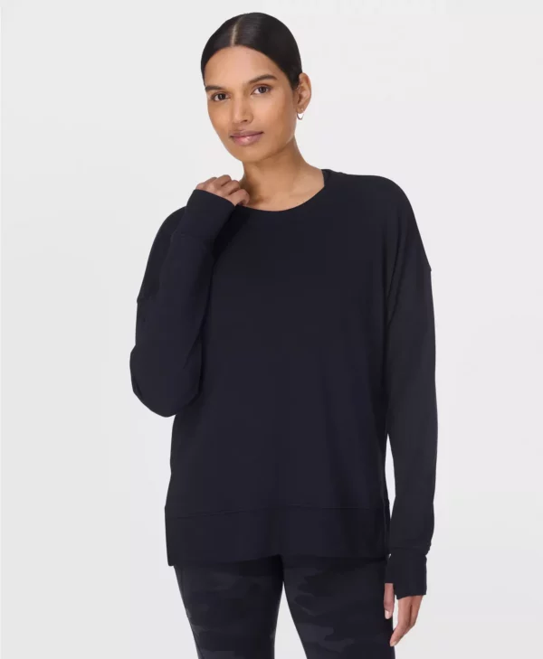 After Class Longline Sweatshirt Zwart - Sweaty Betty Sweaters