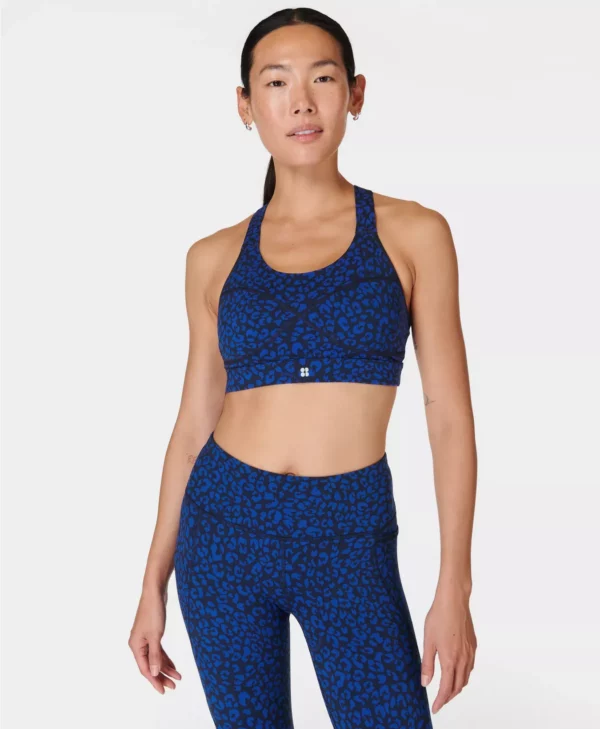 Power Medium Support Sports Bra Blauwe Dierenprint - Sweaty Betty Sport-bh