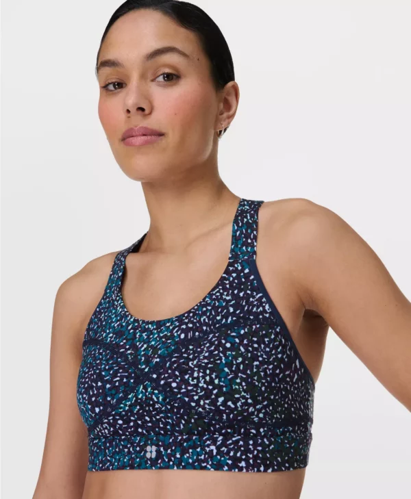 Power Medium Support Sports Bra Blauwe Aurora Print - Sweaty Betty Sport-bh