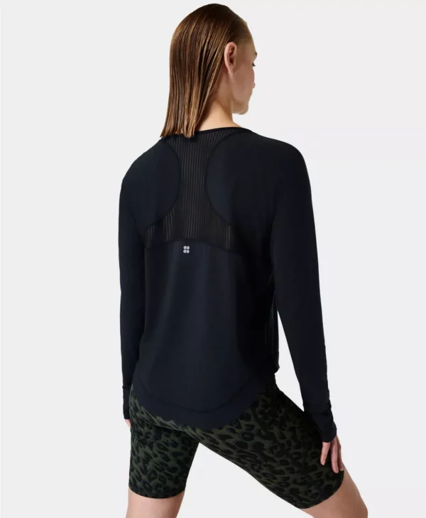 Breathe Easy Mesh Long Sleeve Top Zwart - Sweaty Betty Hardlooptop