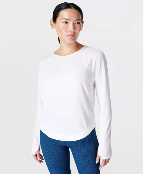 Breathe Easy Mesh Long Sleeve Top Wit - Sweaty Betty Hardlooptop