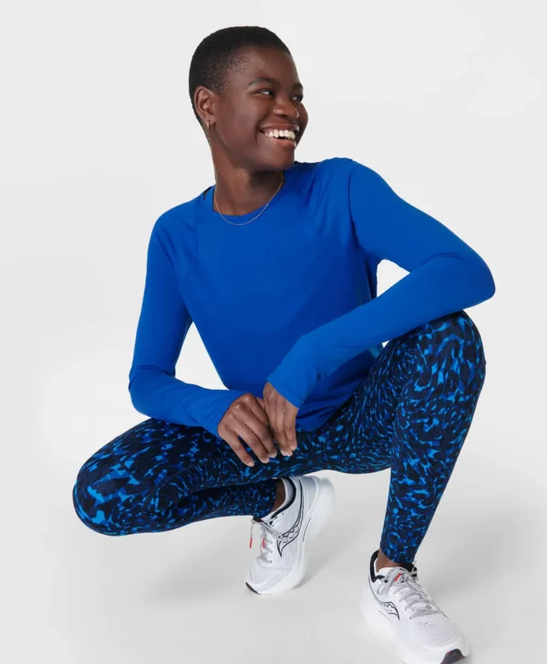 Breathe Easy Mesh Long Sleeve Top Helderblauw - Sweaty Betty Hardlooptop
