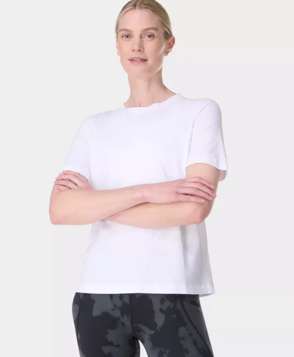 Essential Crew Neck T-Shirt Wit - Sweaty Betty T-Shirts