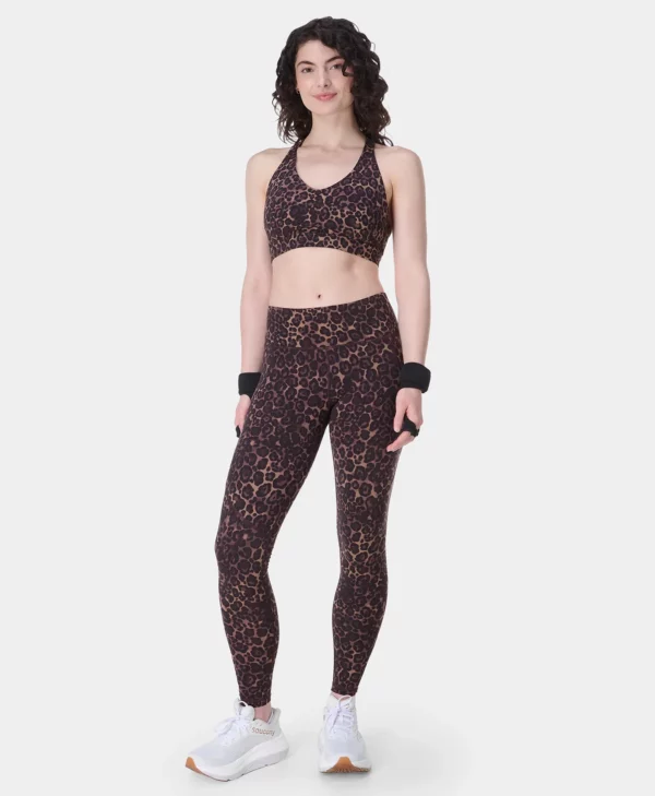 Power Pulse Bra Bruine Luipaardprint - Sweaty Betty Sport-bh