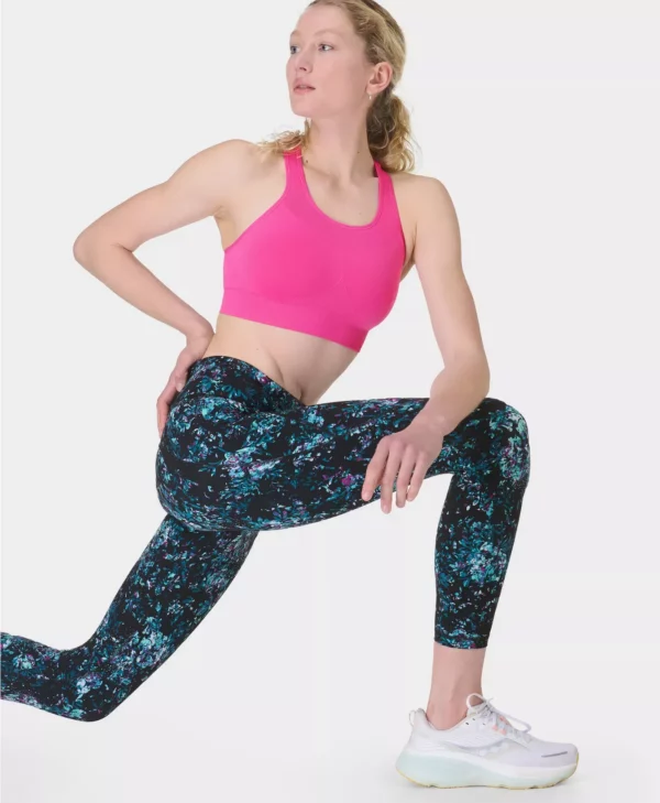 Power Gym Leggings Zwarte Pioenroosprint - Sweaty Betty Leggings