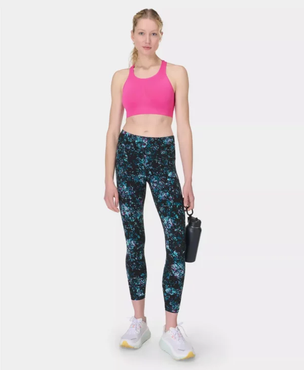Power Gym Leggings Zwarte Pioenroosprint - Sweaty Betty Leggings