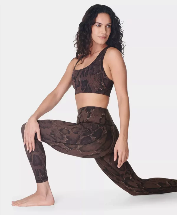 Super Soft 7/8 Yoga Leggings Bruine Slangenprint - Sweaty Betty Leggings