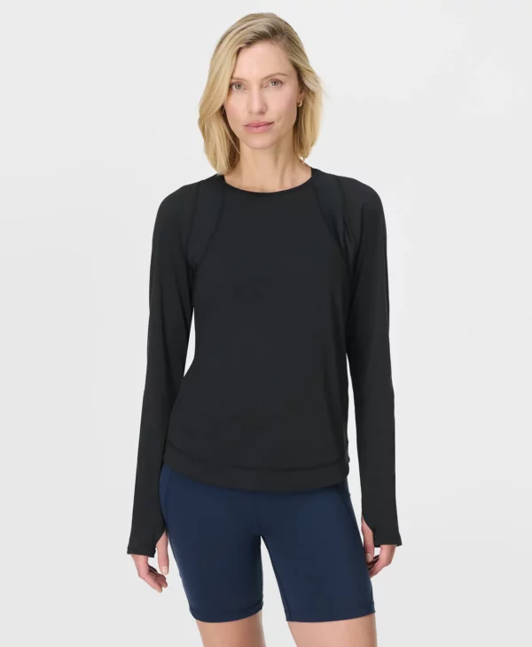 Breathe Easy Mesh Long Sleeve Top Zwart - Nieuw - Sweaty Betty Hardlooptop