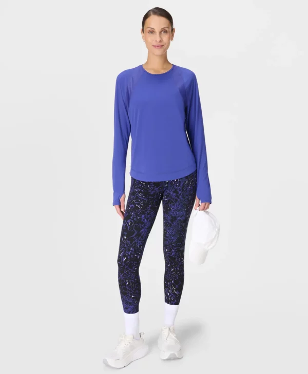 Breathe Easy Mesh Long Sleeve Top Koningsblauw - Sweaty Betty Hardlooptop