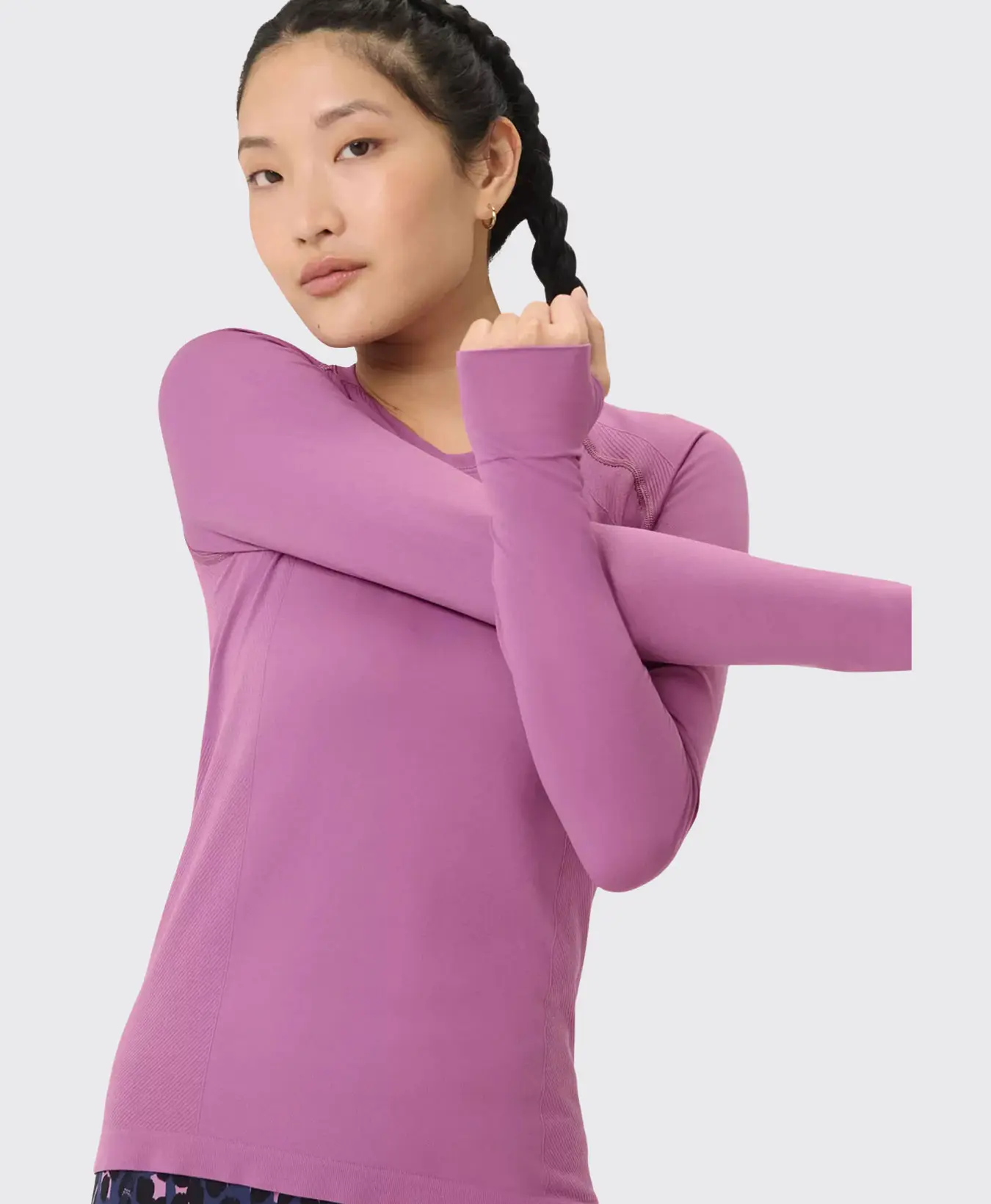 Athlete Seamless Long Sleeve Top Dieppaars