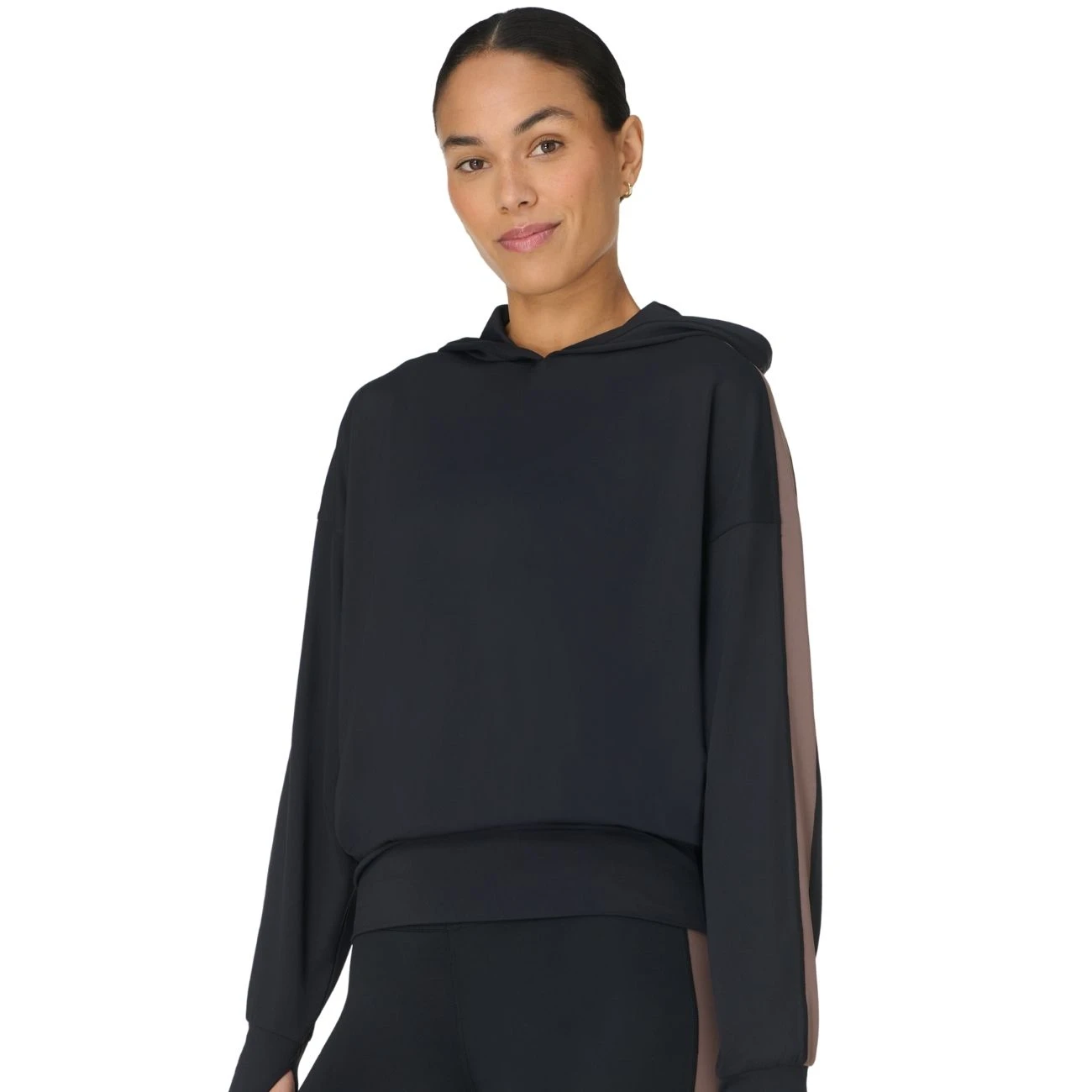 All Day Hoodie met zijstreep Zwart