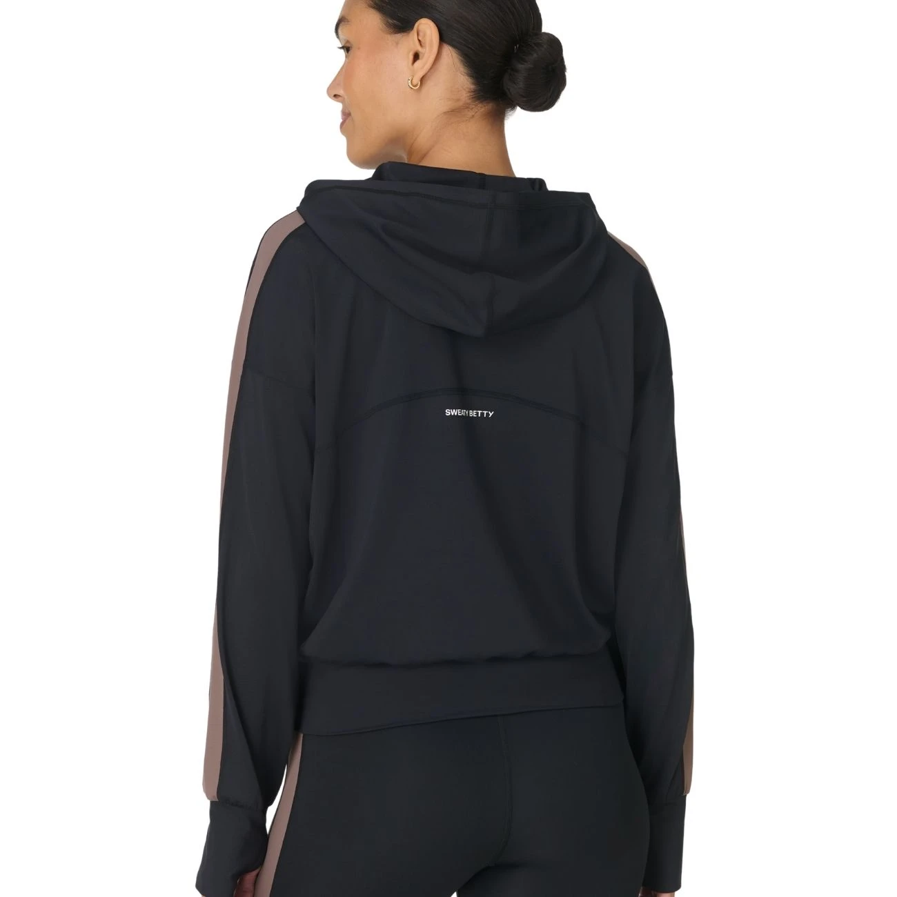 All Day Hoodie met zijstreep Zwart
