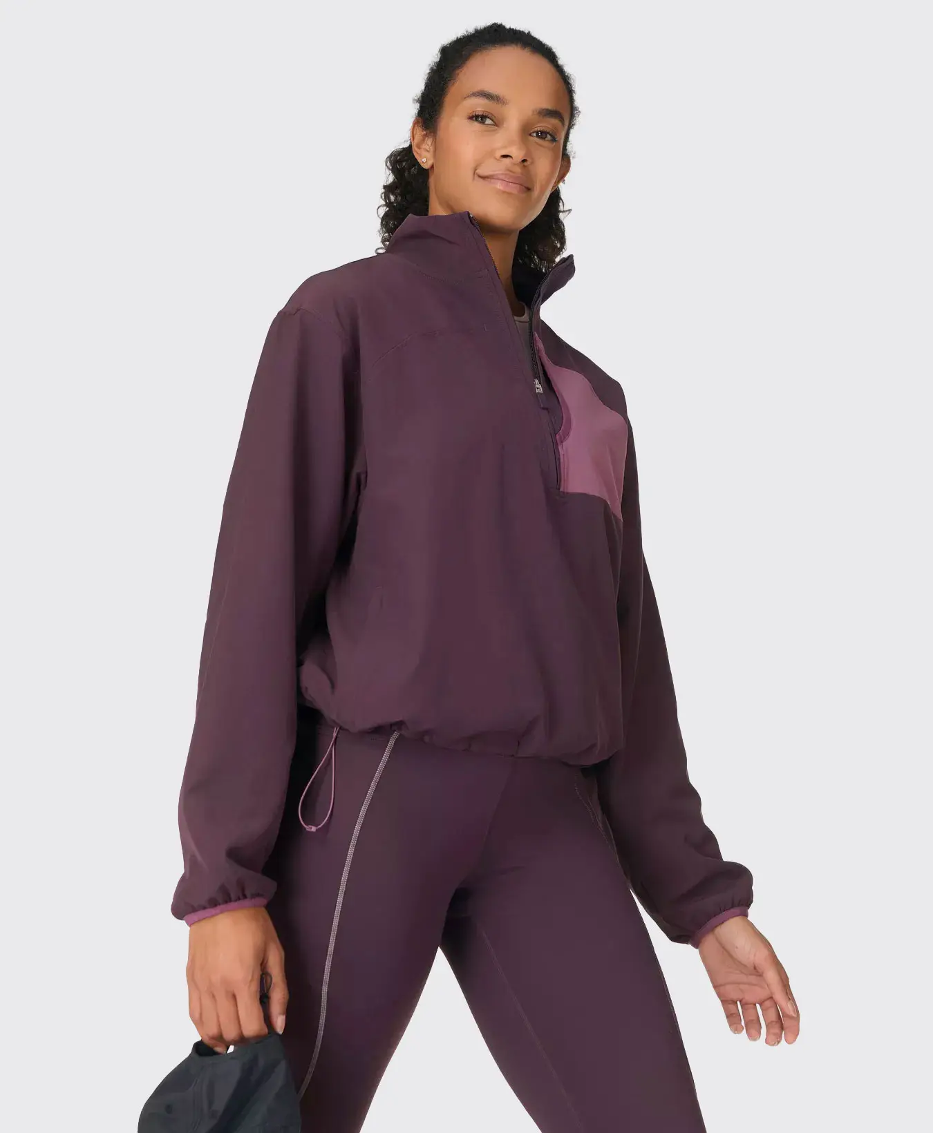 Warm-Up Performance Fleece Halfzip Auberginepaars