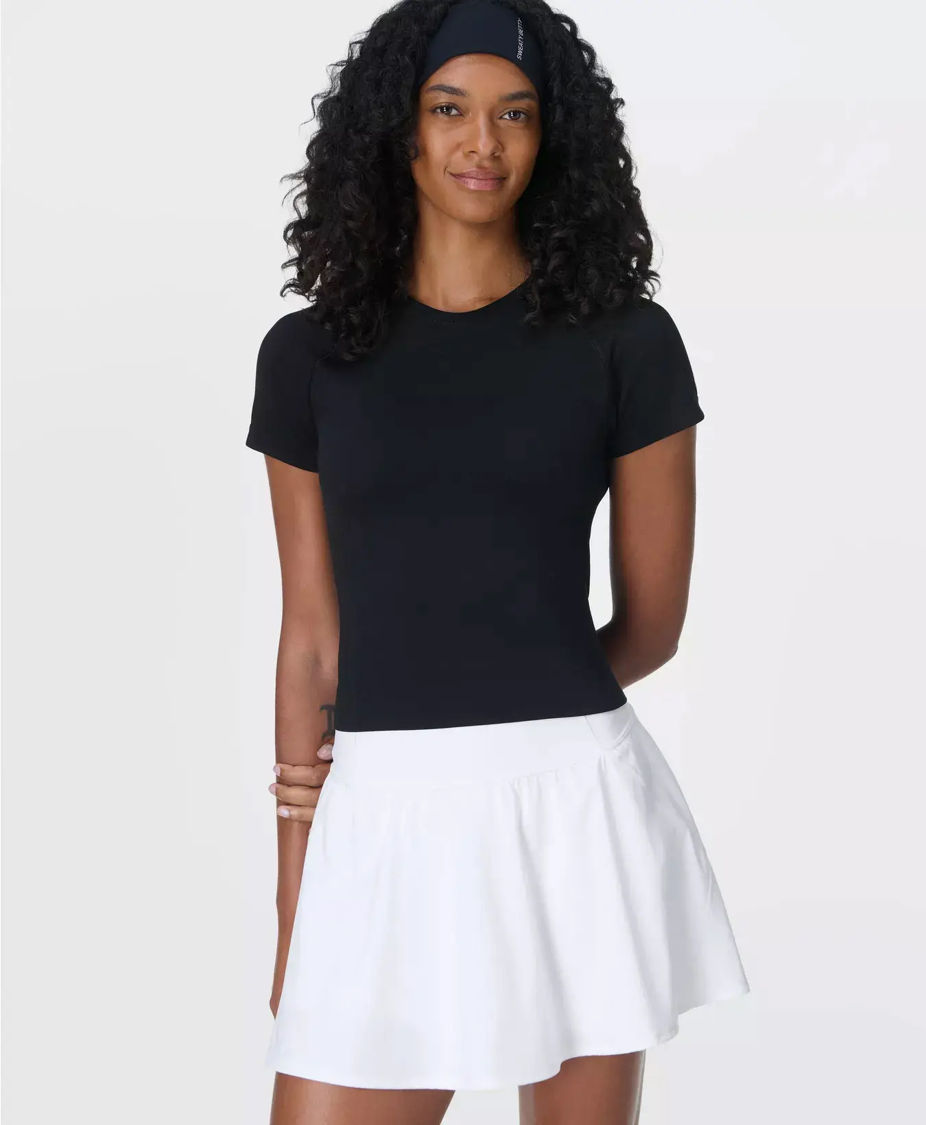 Athlete Crop Seamless Workout T-Shirt Zwart