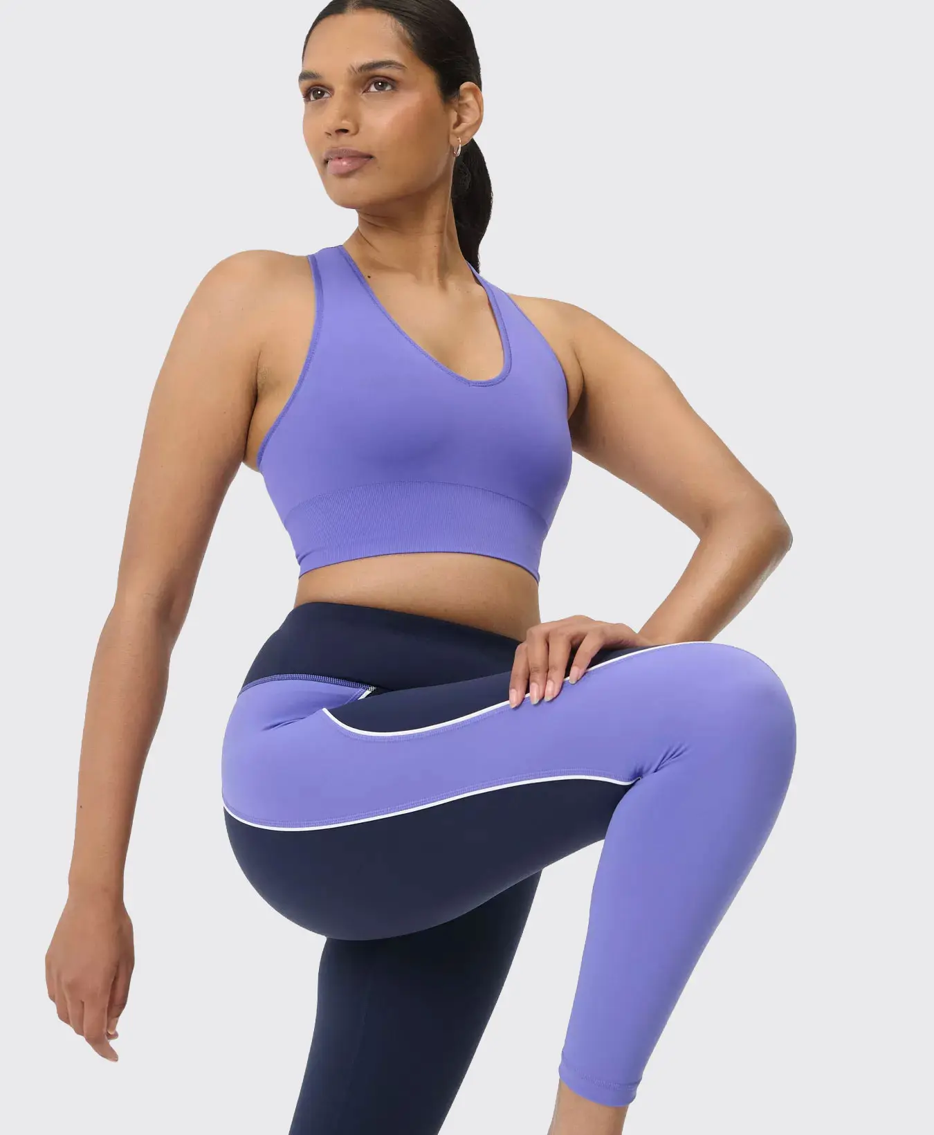 Power 7/8 Colourblock Workout Leggings Marineblauw Aurablauw