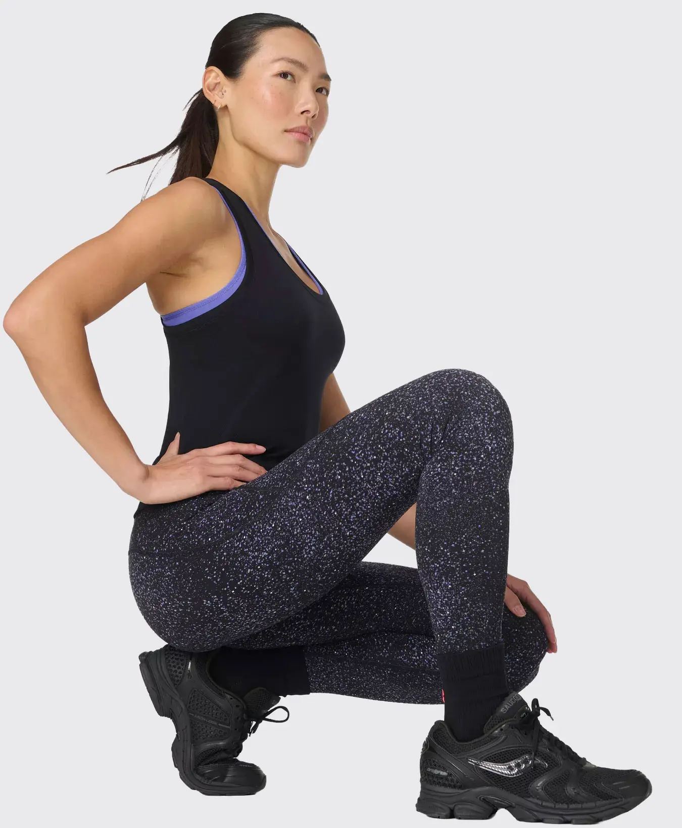 Power Reflective Workout Leggings Zwarte ster reflecterende print