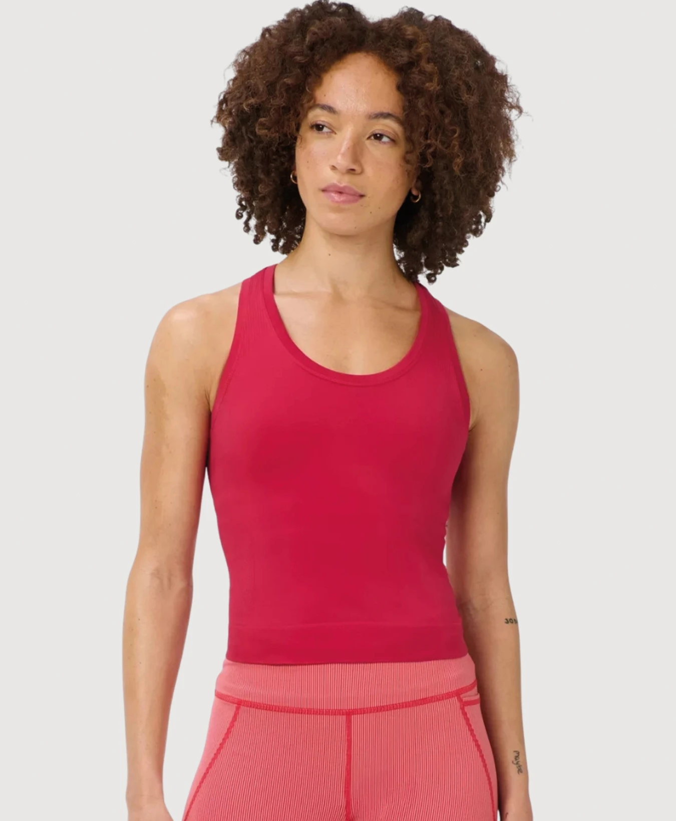 Athlete Crop Seamless Workout Tank Top Crimson Red