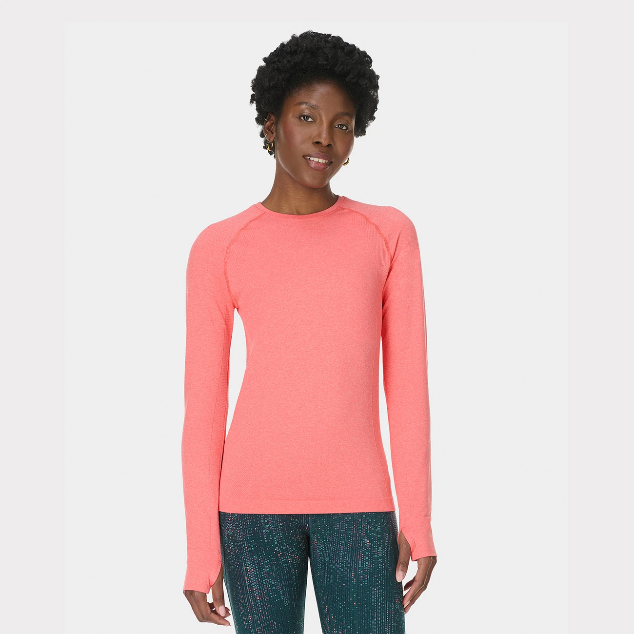 Athlete Seamless Long Sleeve Top ApricotOrange MelonPink Marl